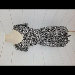 French Connection size 0 black & cream animal print mini dress